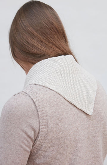 beige cotton textured neckerchief by Paul James