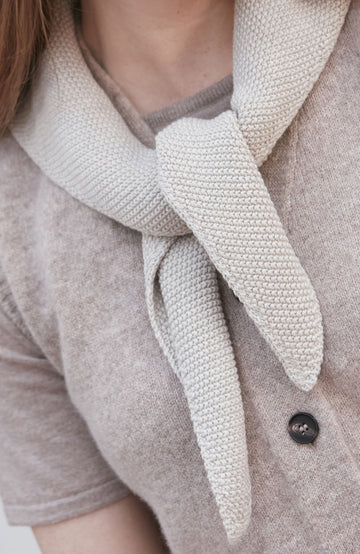 beige cotton textured neckerchief by Paul James
