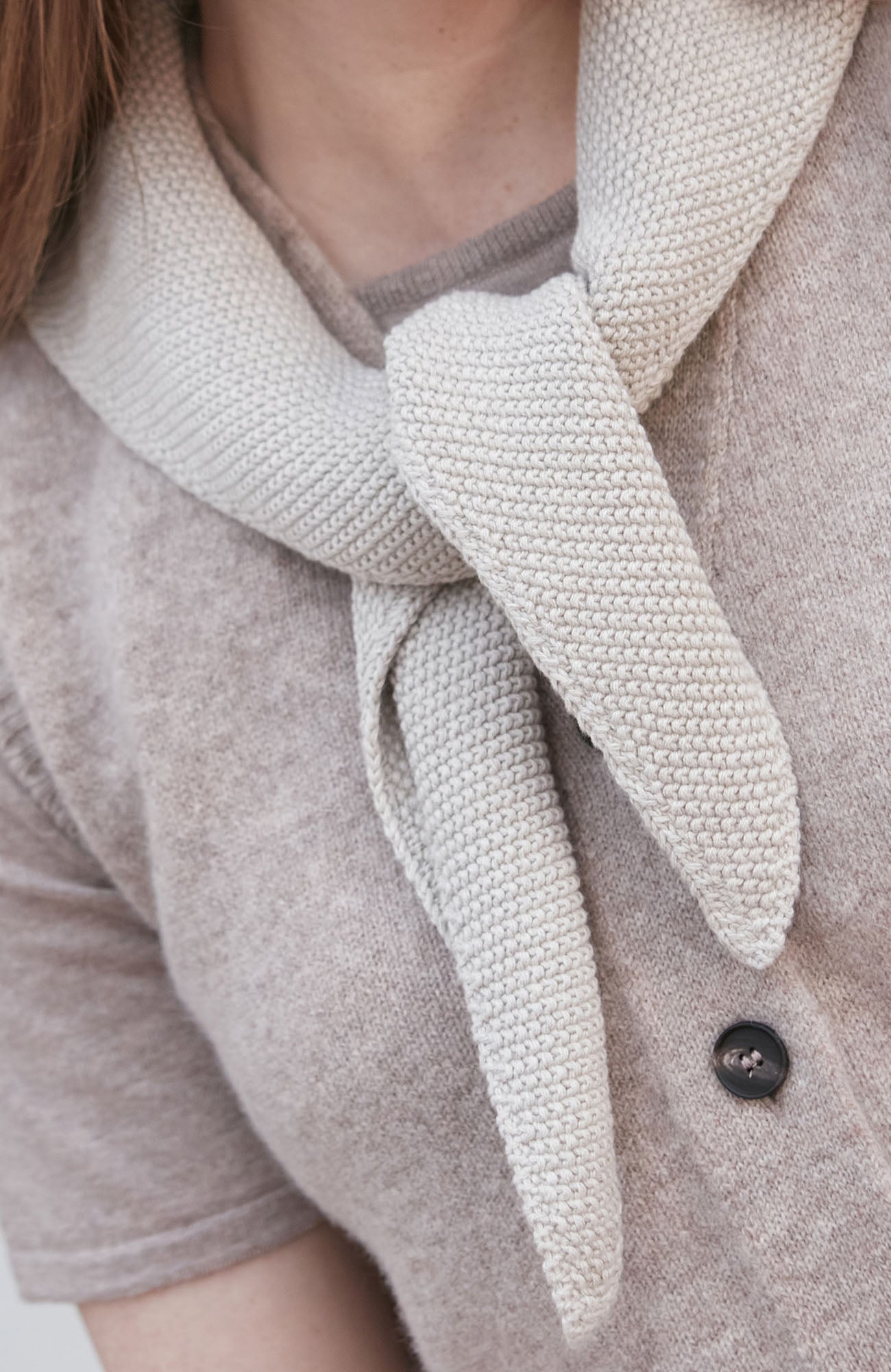 Cotton Textured Triangle Scarf – Paul James Knitwear