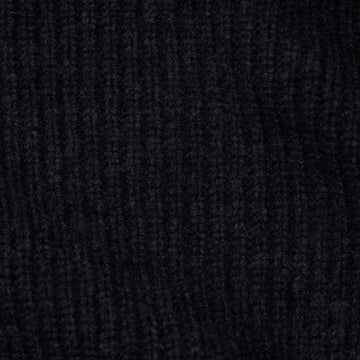 black wool ribbed neck tie