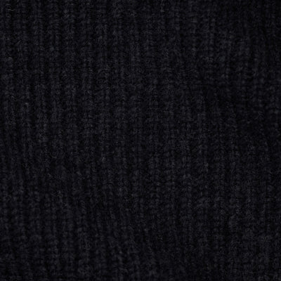 black wool ribbed neck tie