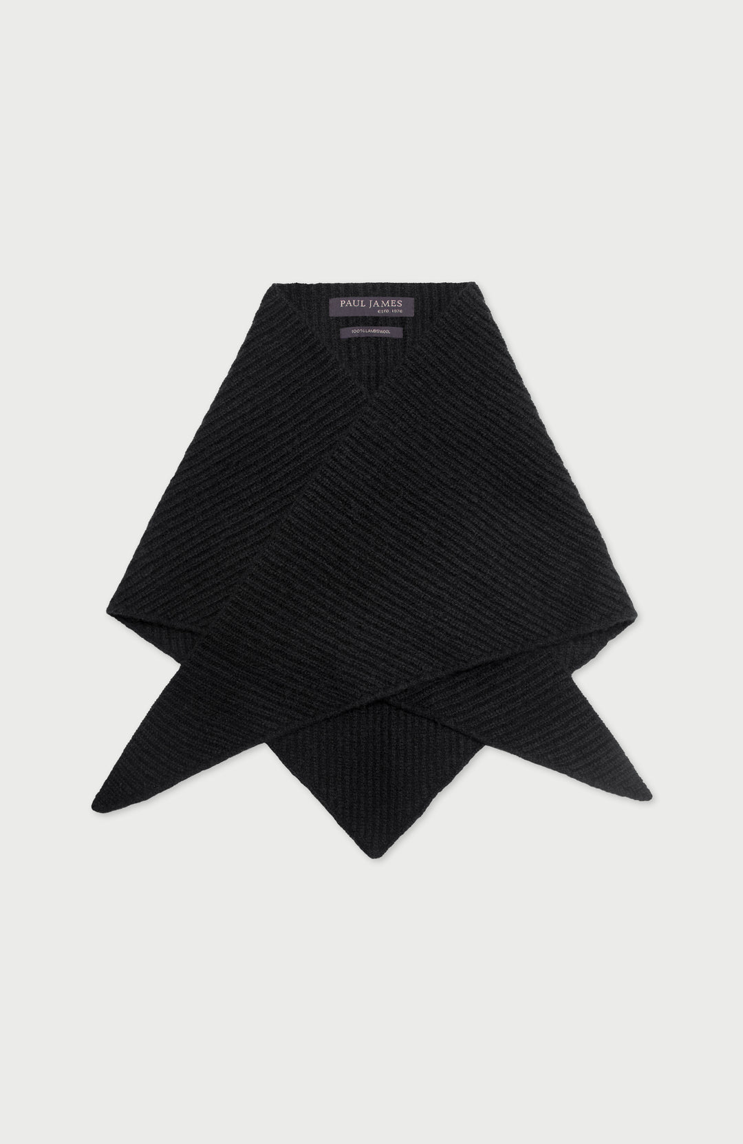 Black Lambswool Triangle Scarf By Paul James