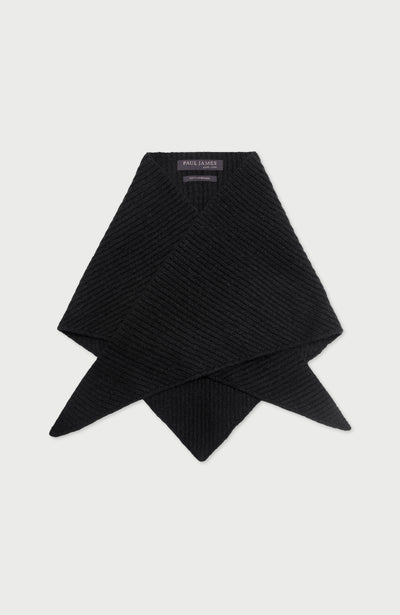 Black Lambswool Triangle Scarf By Paul James 