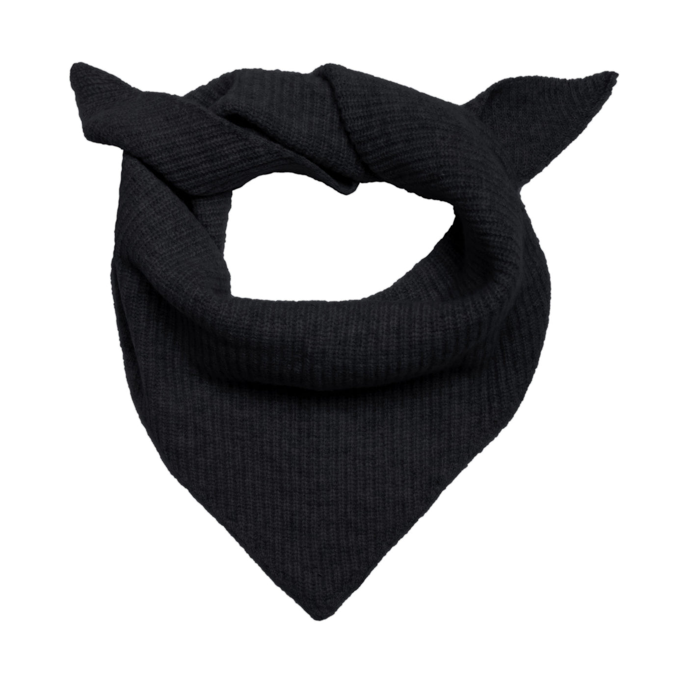 black wool ribbed neck tie