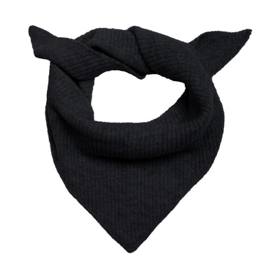 black wool ribbed neck tie