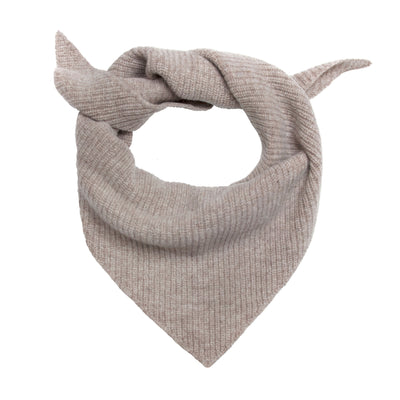 beige wool ribbed neck tie
