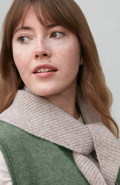 Lambswool Ribbed Triangle Scarf