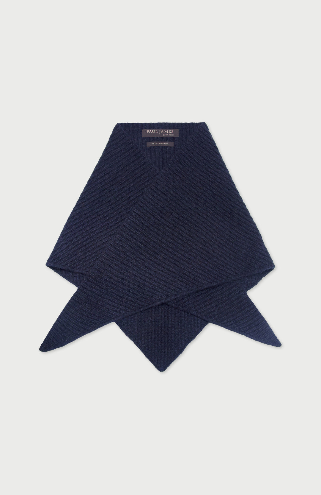 Blue Lambswool Triangle Scarf By Paul James