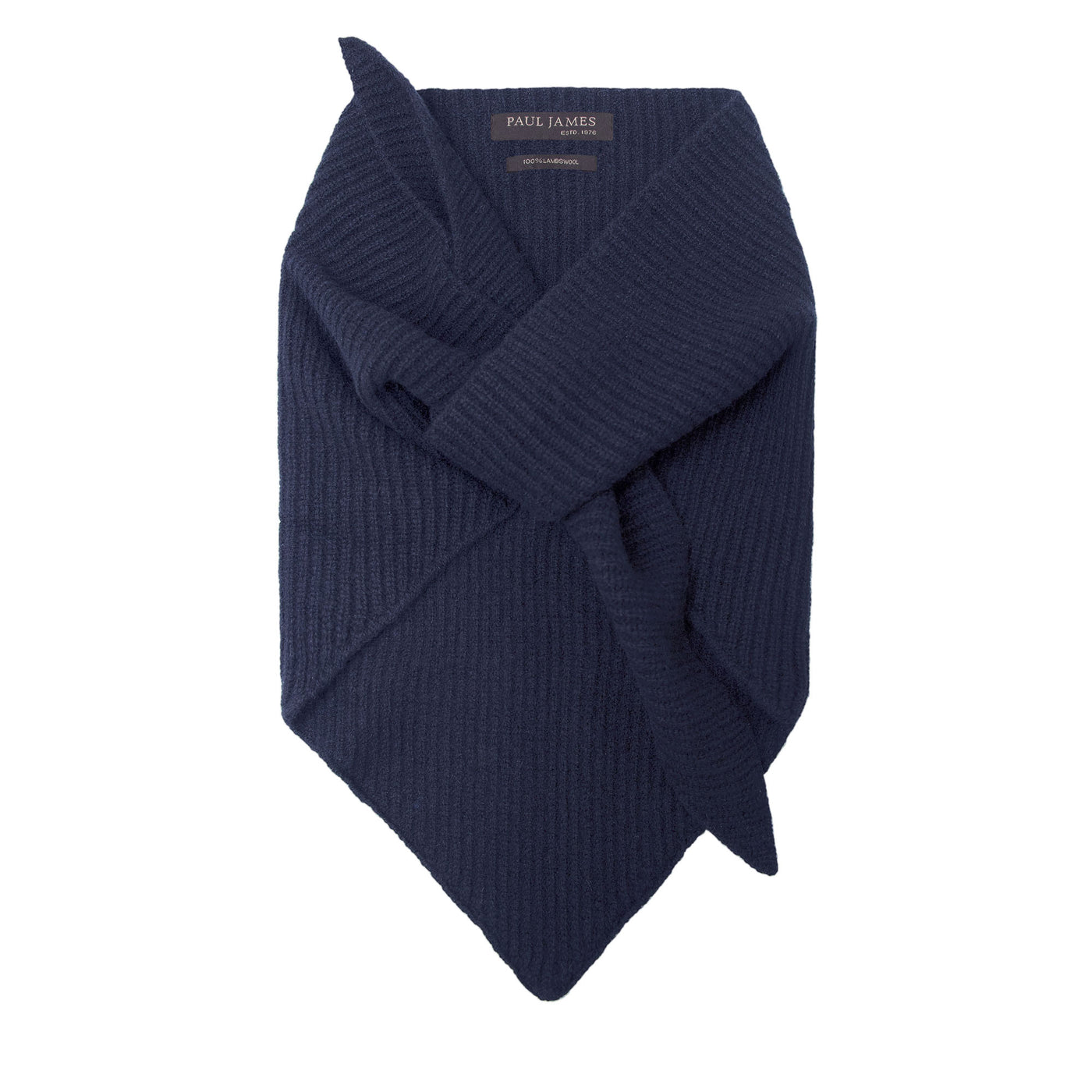 Lambswool Ribbed Triangle Scarf