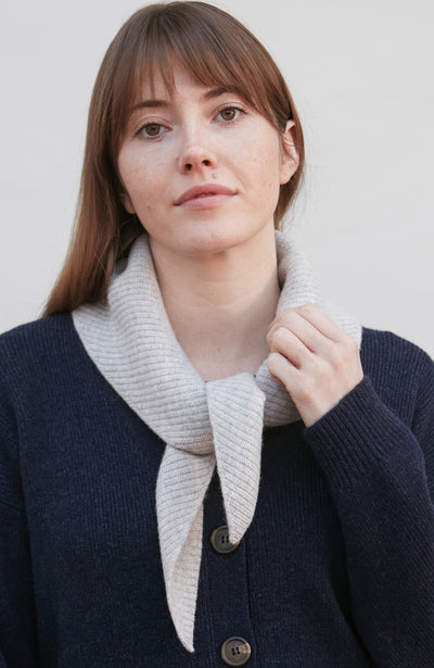 grey wool ribbed neck tie