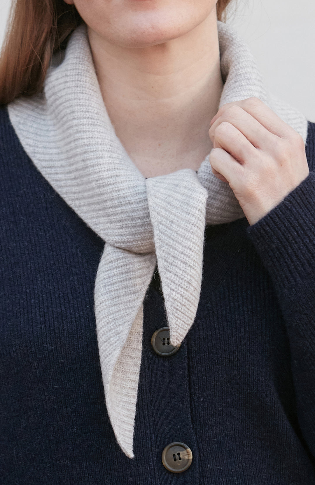 Lambswool Ribbed Triangle Scarf