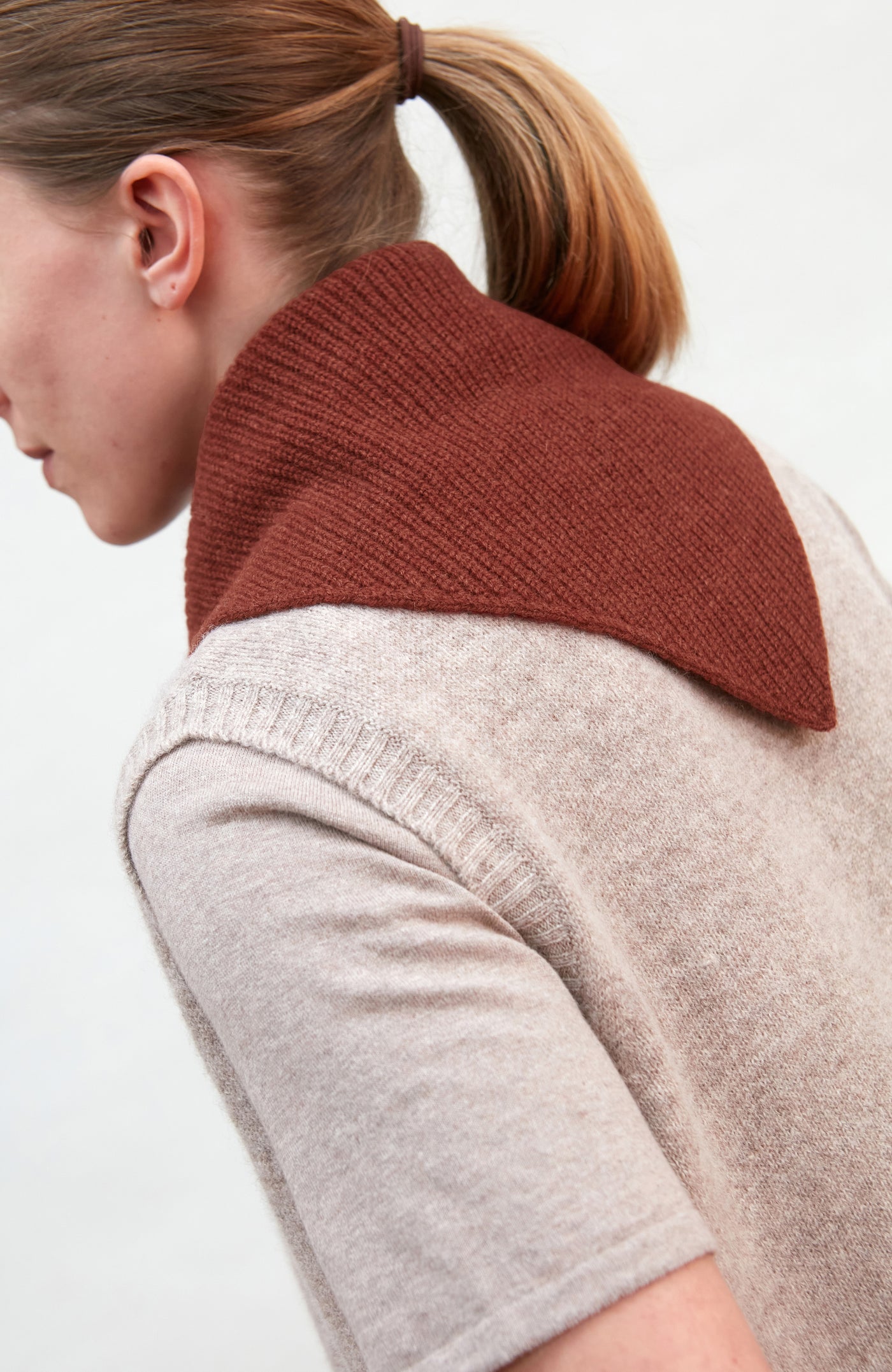 burgundy wool ribbed neck tie