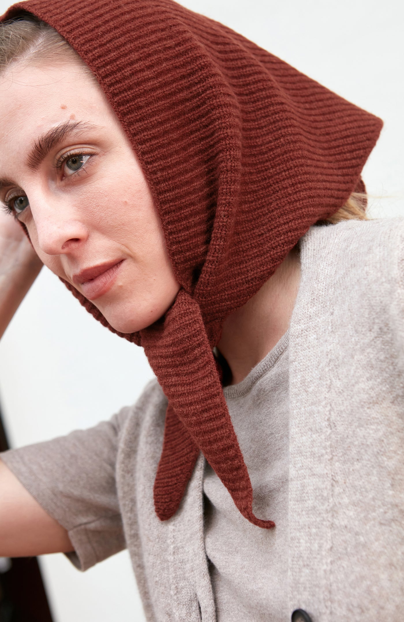 burgundy wool ribbed neck tie