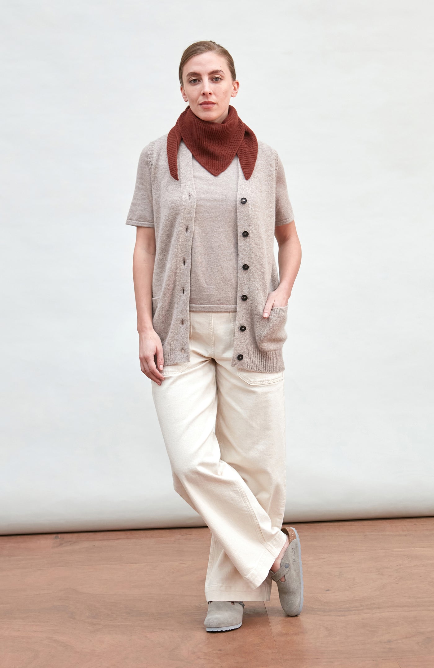 burgundy wool ribbed neck tie