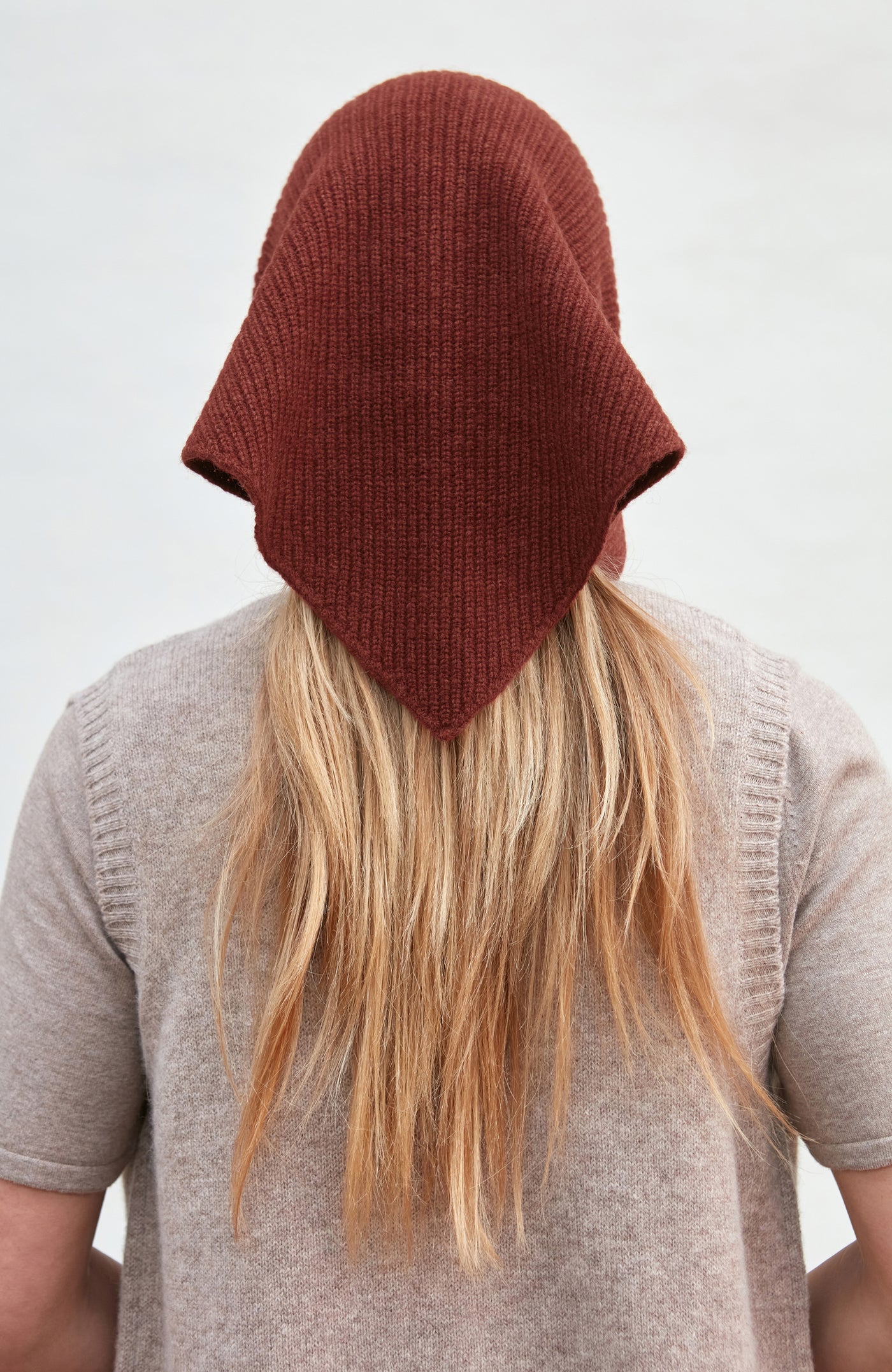 burgundy wool ribbed neck tie