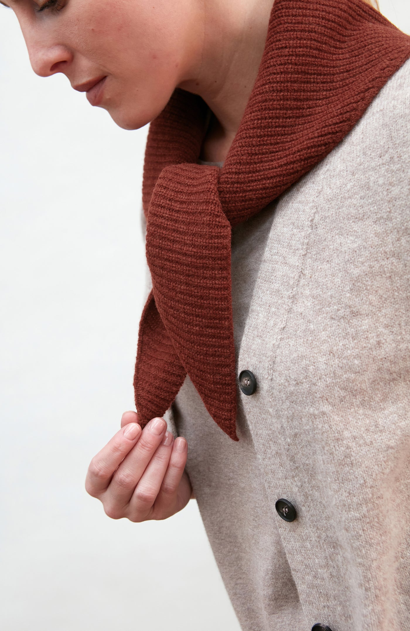 burgundy wool ribbed neck tie