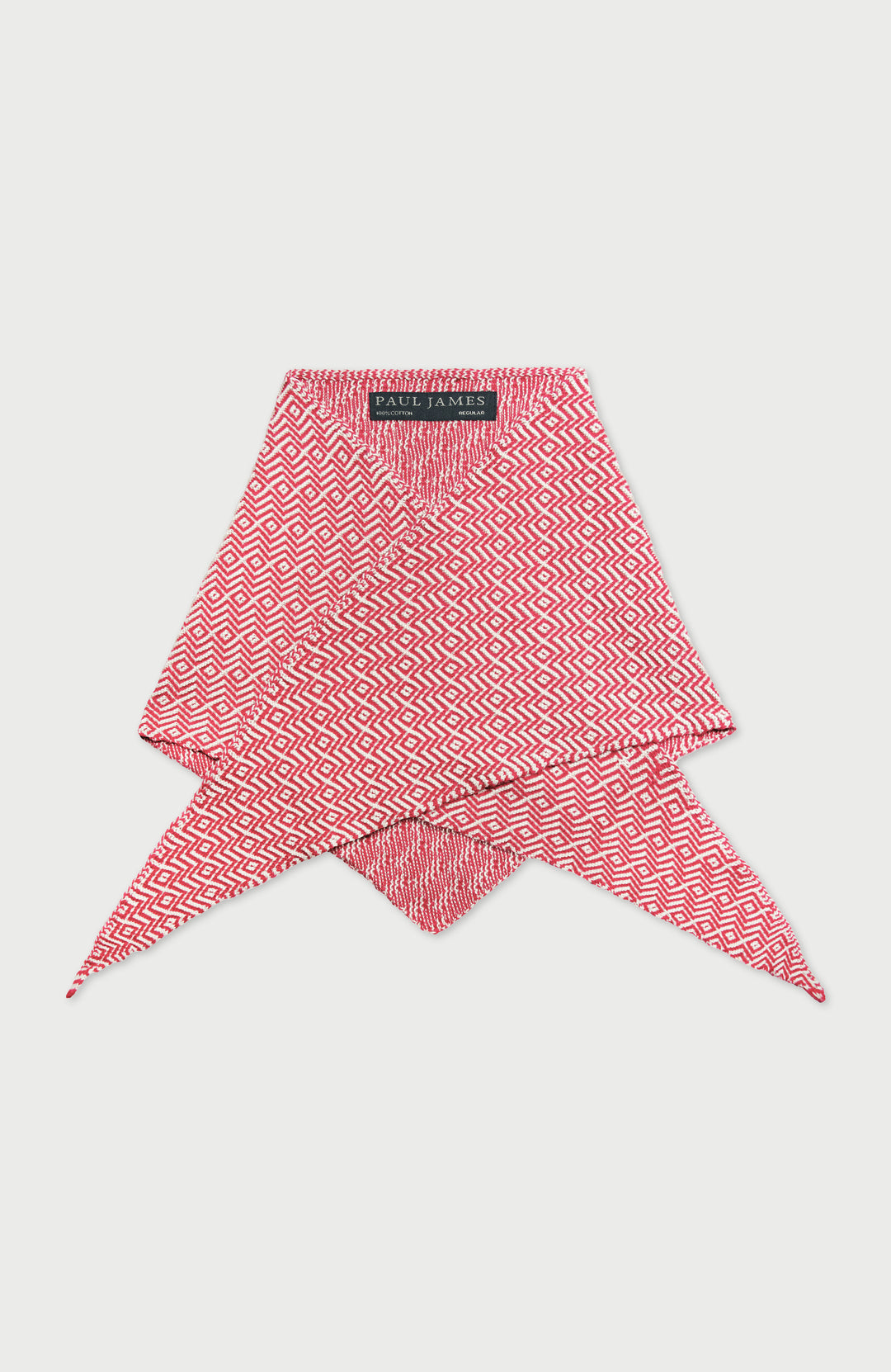 Red Lightweight Cotton Two Tone Neckerchief By Paul James