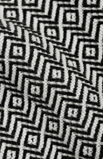 Black Lightweight Cotton Two Tone Neckerchief By Paul James