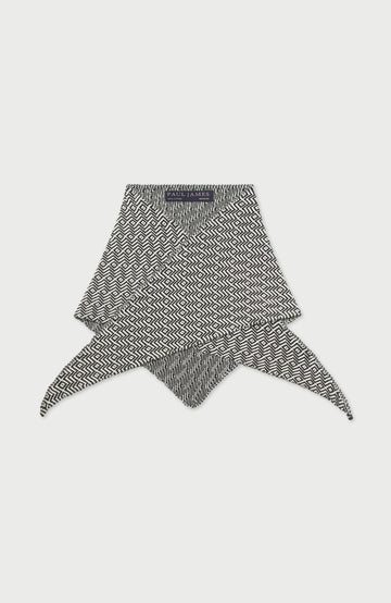 Black Lightweight Cotton Two Tone Neckerchief By Paul James