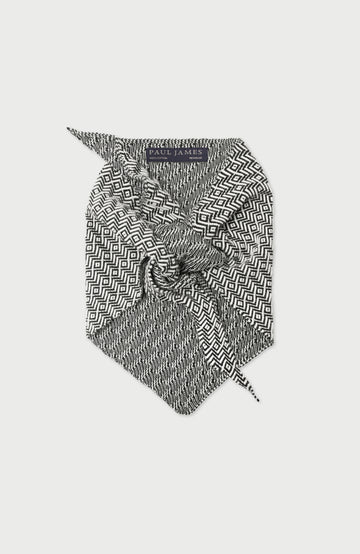 Black Lightweight Cotton Two Tone Neckerchief By Paul James