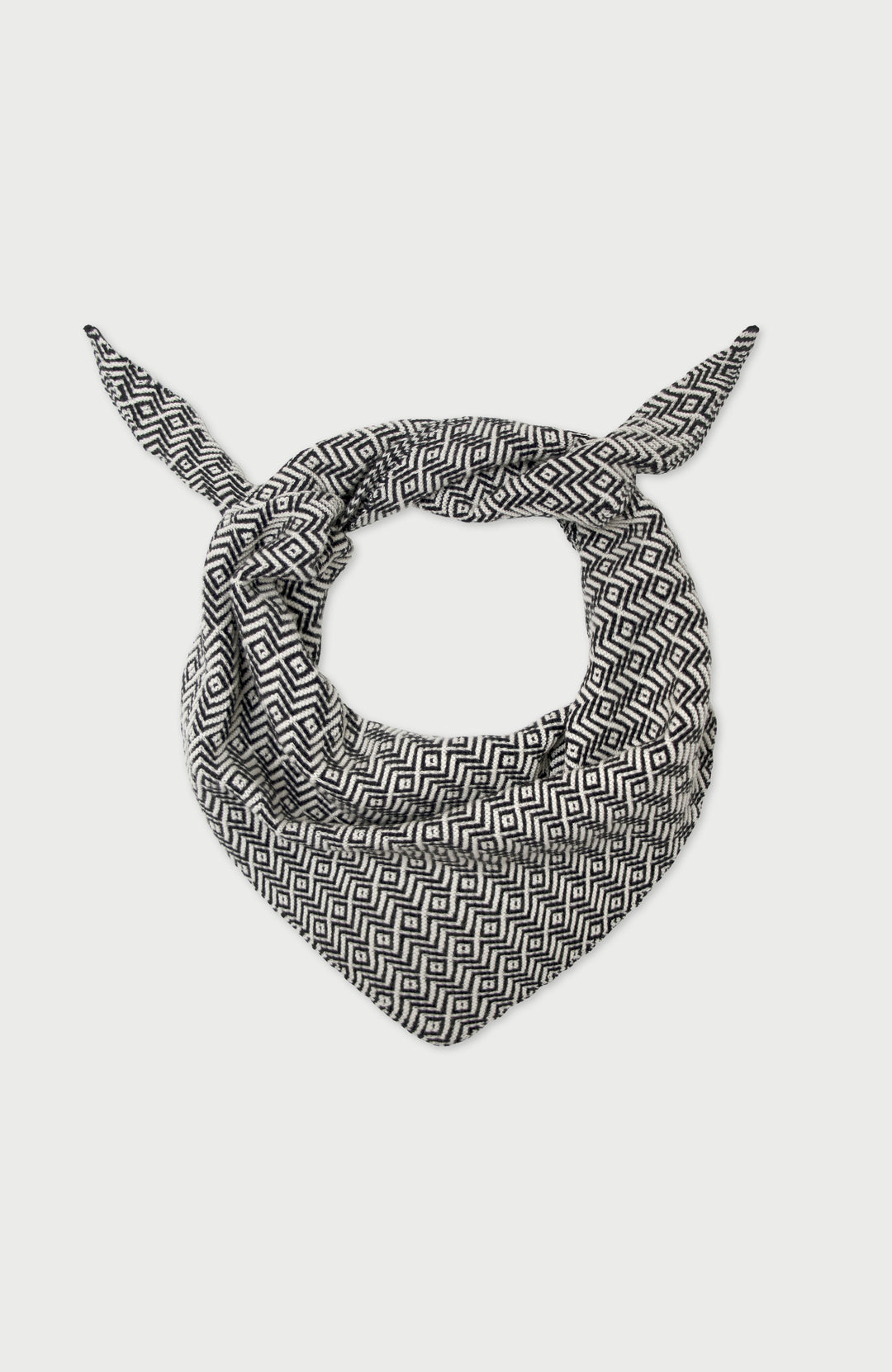 Black Lightweight Cotton Two Tone Neckerchief By Paul James