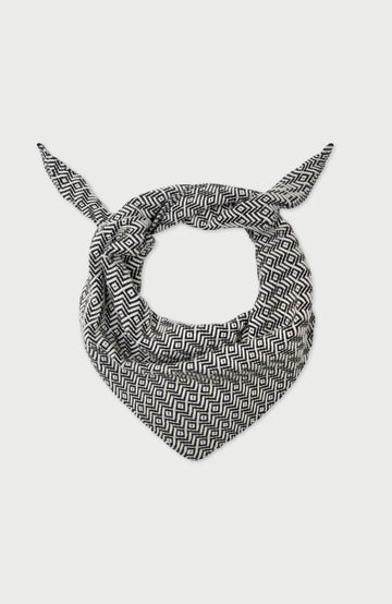Black Lightweight Cotton Two Tone Neckerchief By Paul James