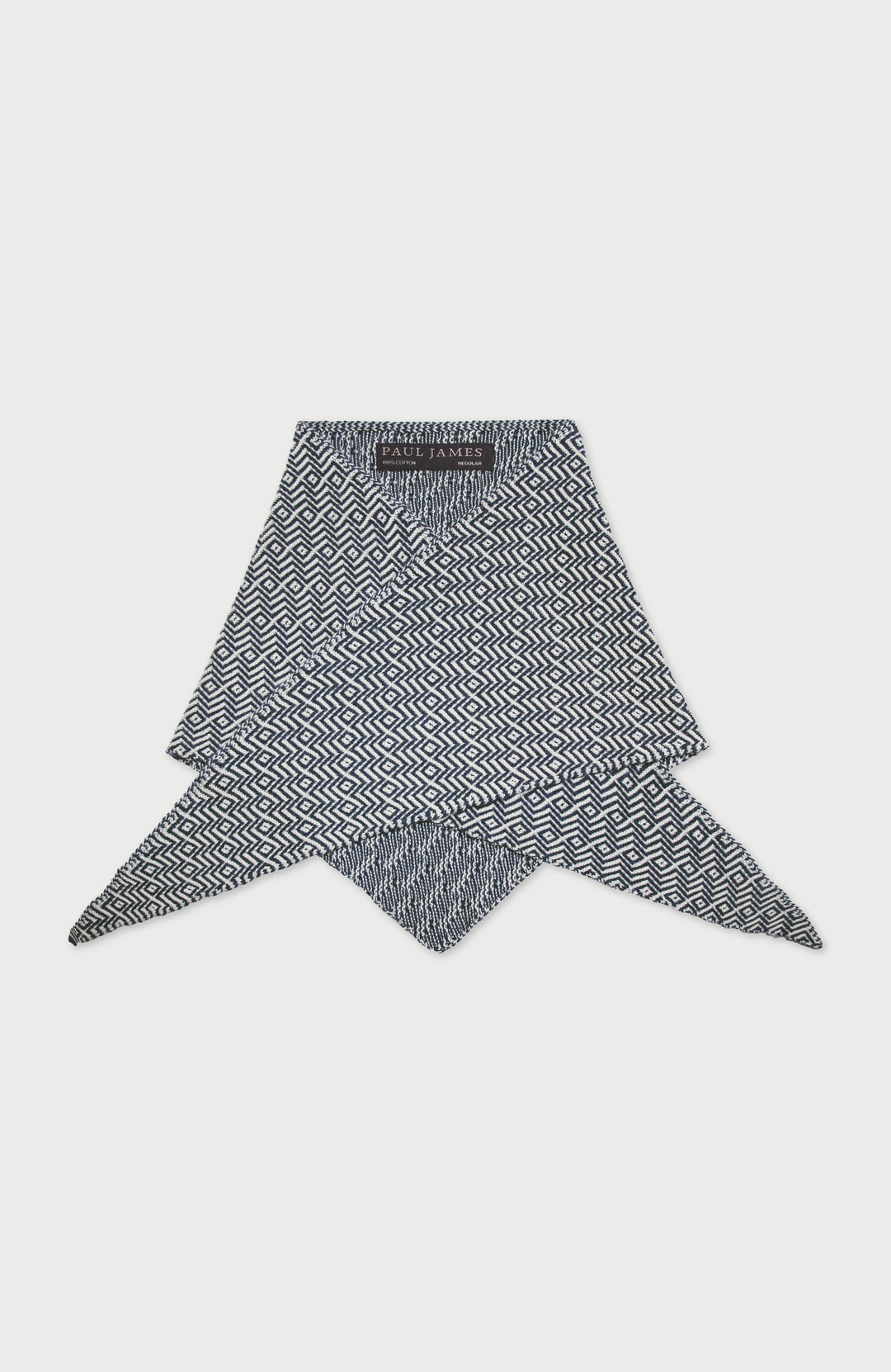 Blue Lightweight Cotton Two Tone Neckerchief By Paul James