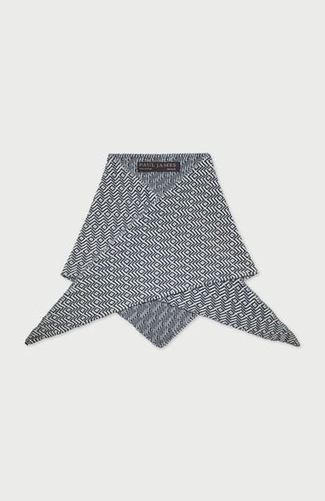 Blue Lightweight Cotton Two Tone Neckerchief By Paul James