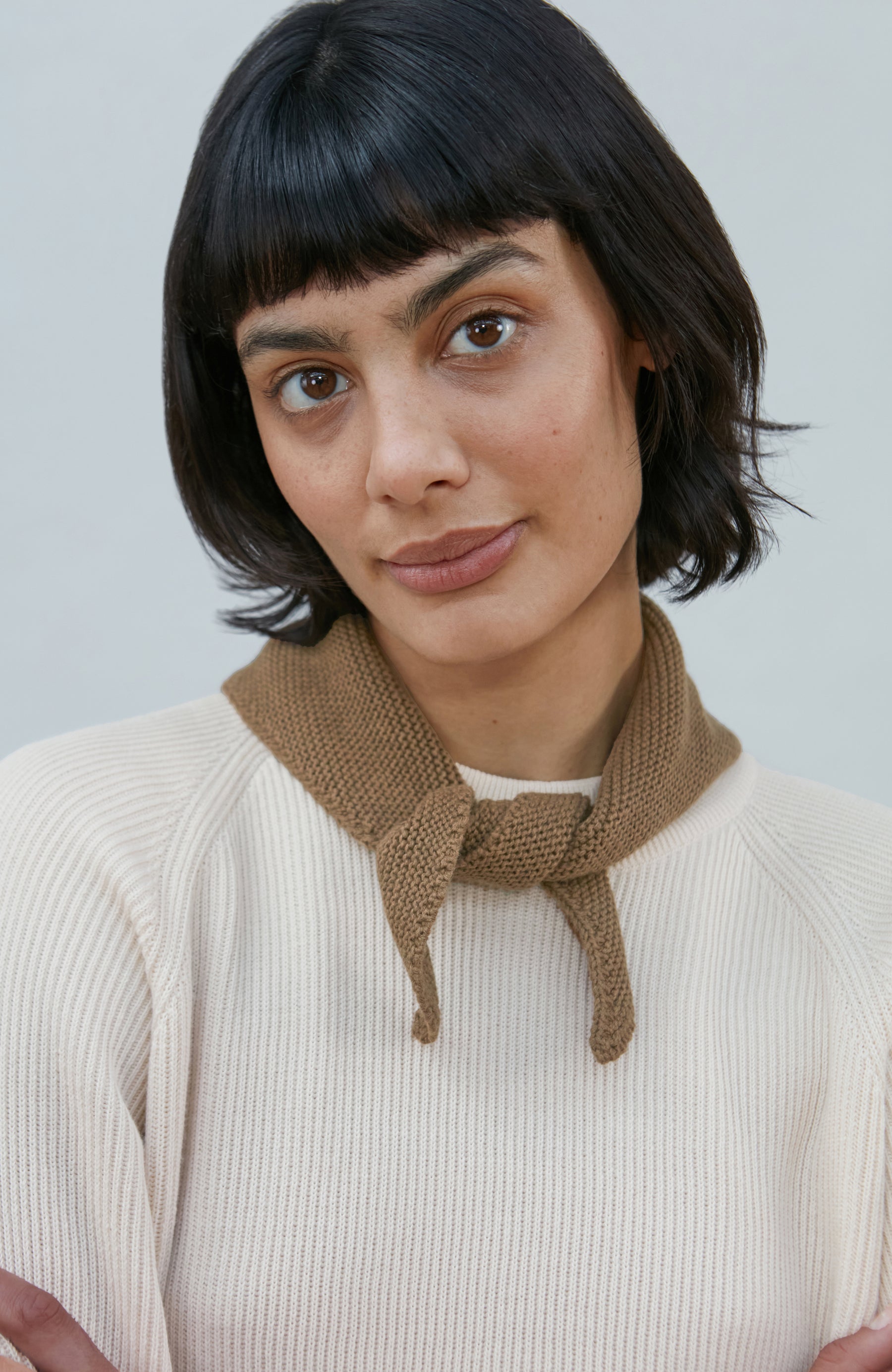 Cotton Garter Knit Mini Neckerchief