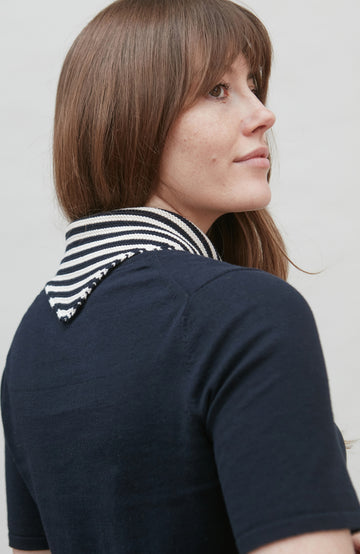 stripe neckerchief with navy t-shirt by Paul James