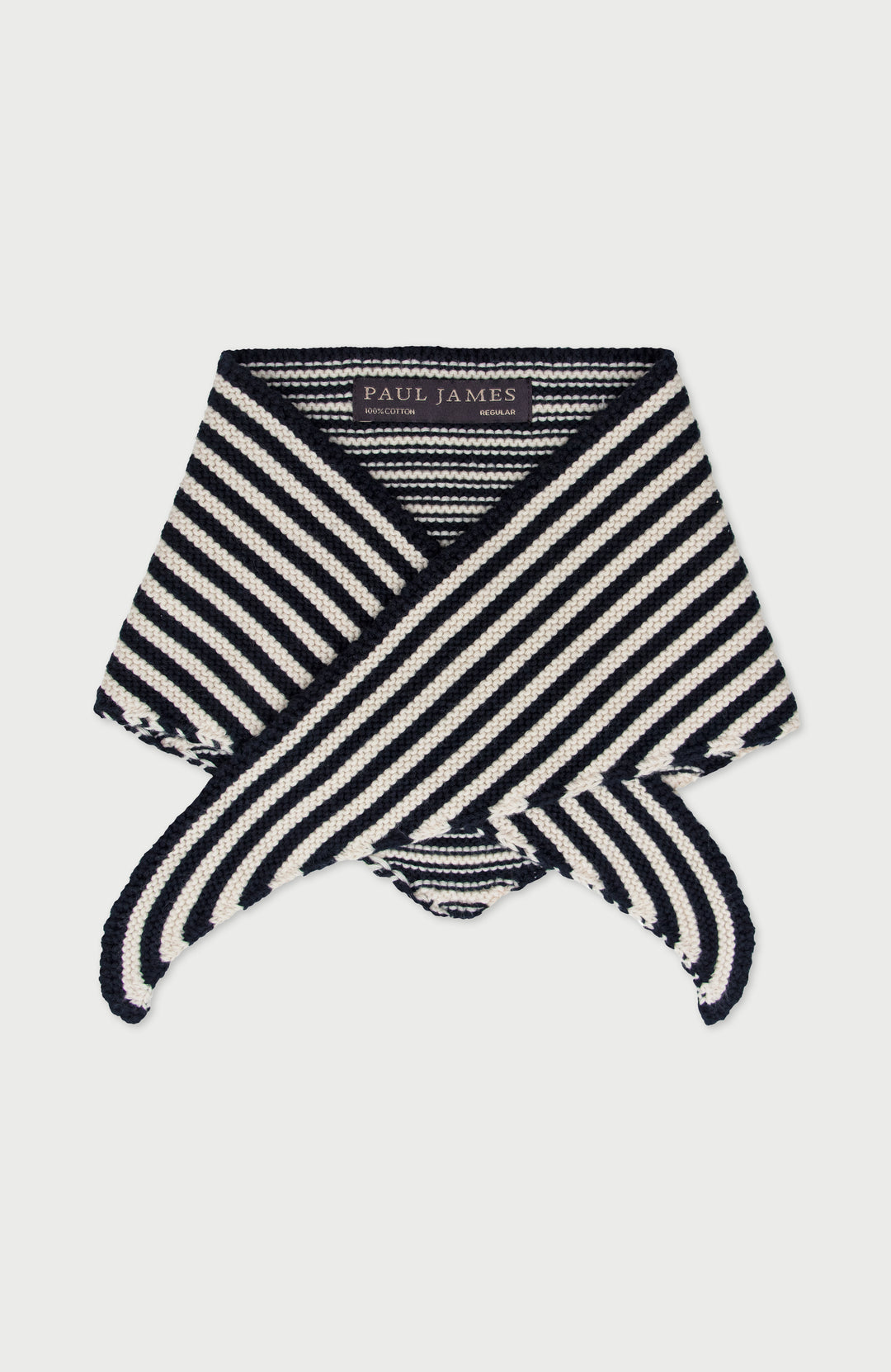 Navy Cotton Striped Mini Neckerchief By Paul James