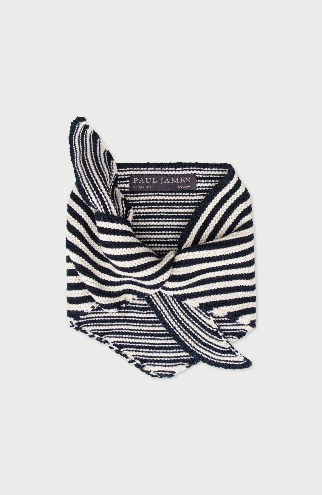 Navy Cotton Striped Mini Neckerchief By Paul James