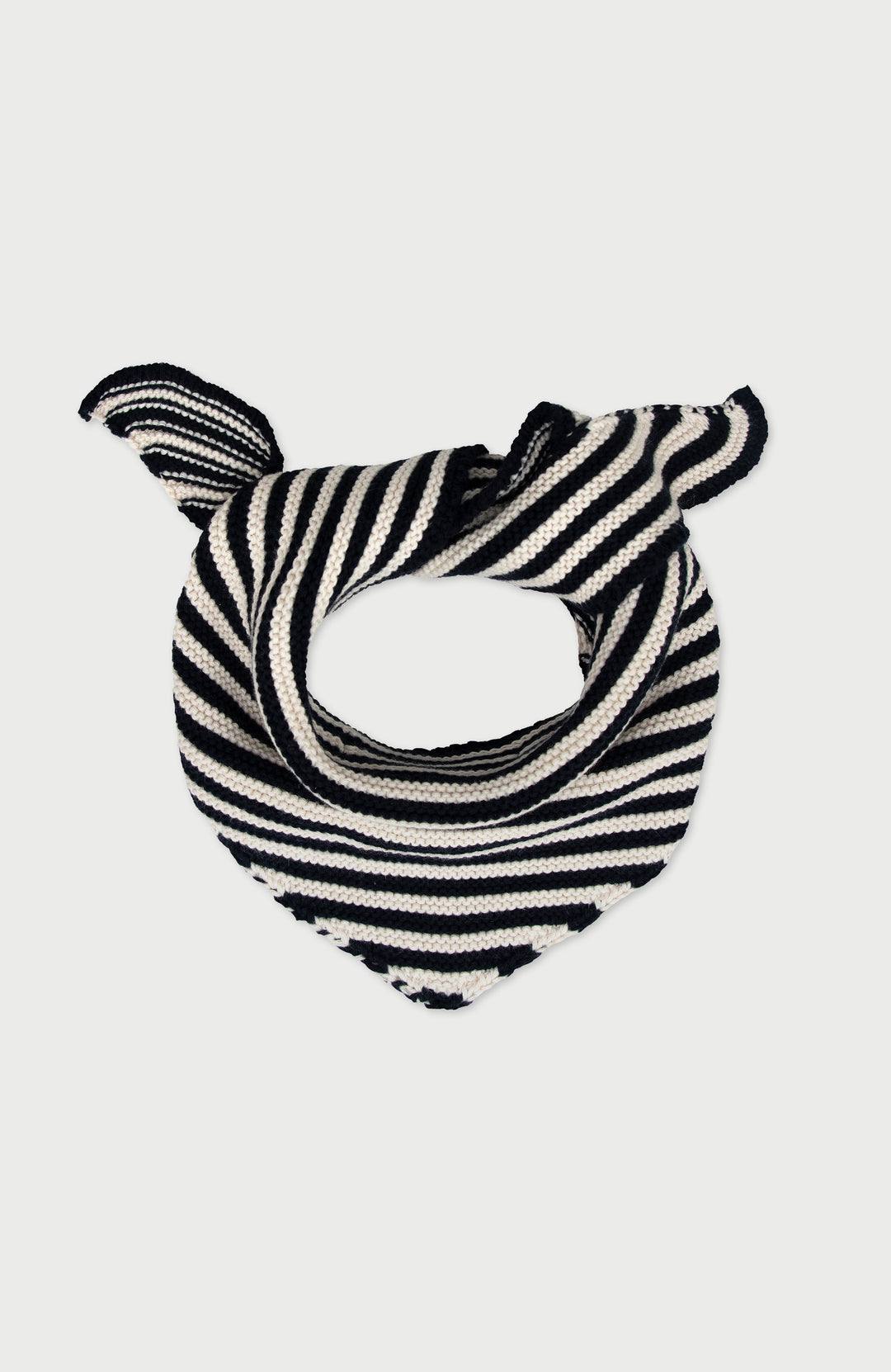 Navy Cotton Striped Mini Neckerchief By Paul James
