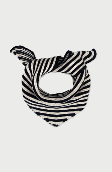 Navy Cotton Striped Mini Neckerchief By Paul James