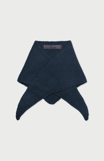 Blue Cotton Textured Mini Neckerchief By Paul James