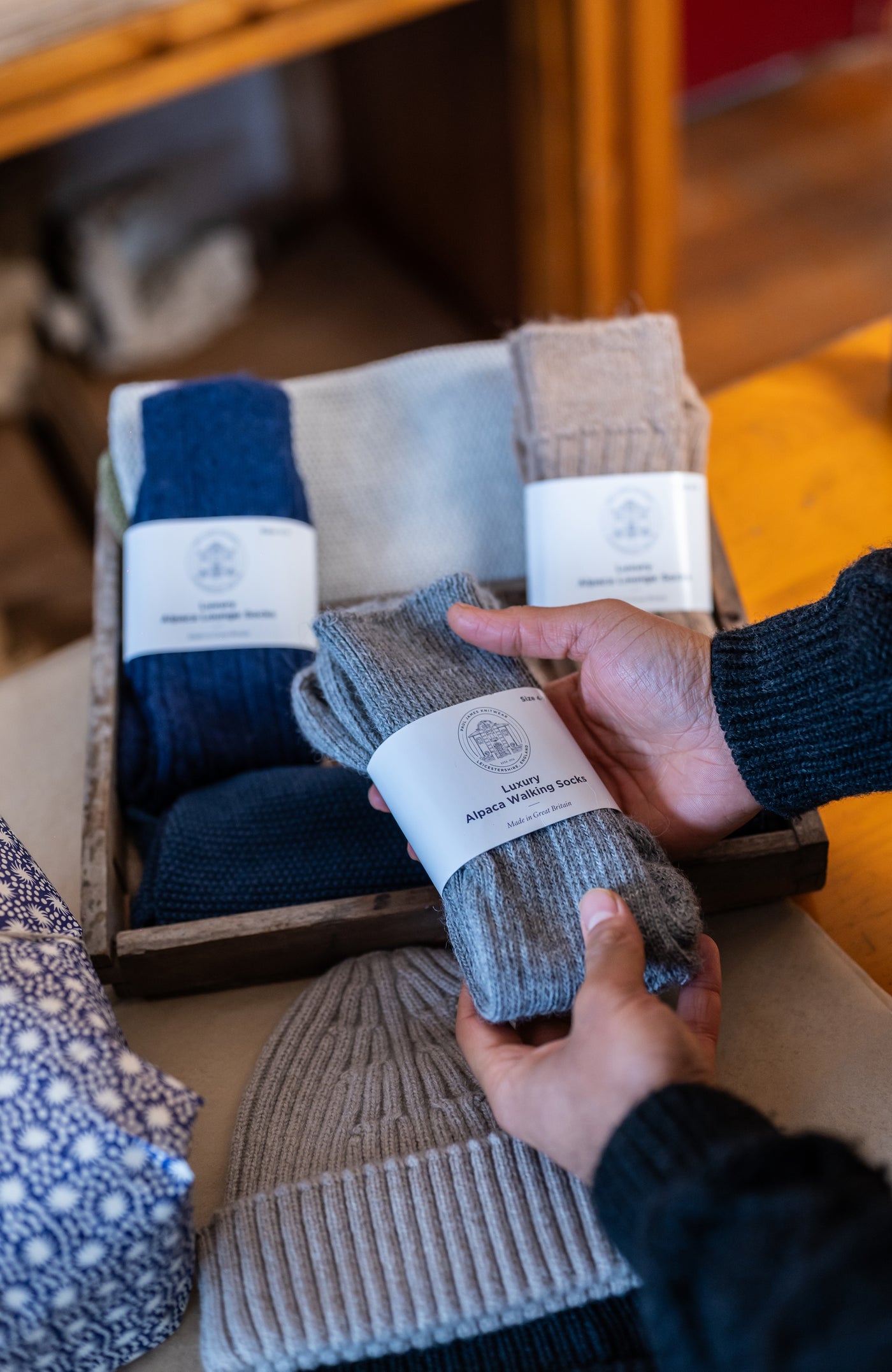 Wandersocken mit Alpaka-Kissensohle