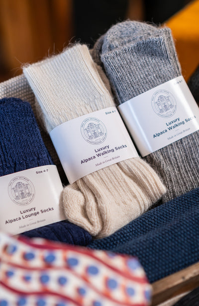 Wandersocken mit Alpaka-Kissensohle