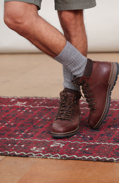 Alpaca wool grey sock by Paul James Knitwear, made in England 