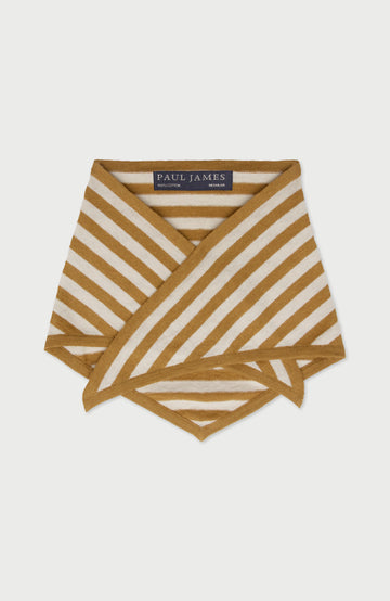 Yellow Organic Cotton Linen Striped Mini Neckerchief By Paul James