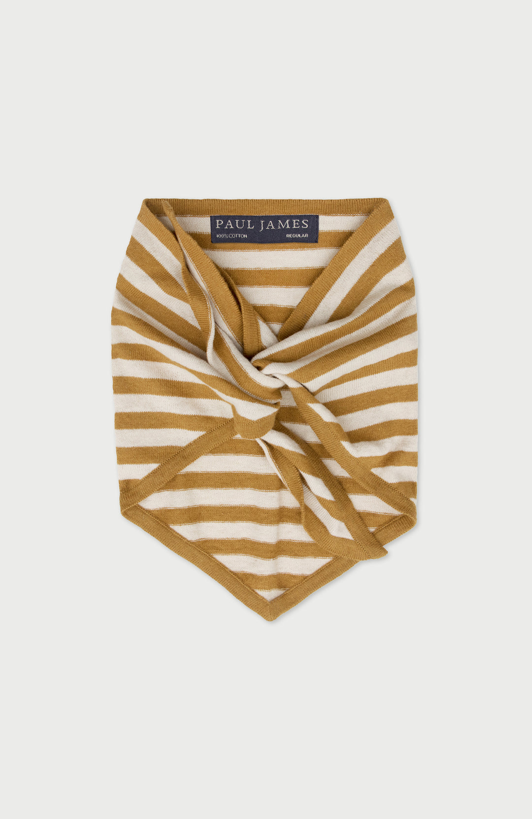 Yellow Organic Cotton Linen Striped Mini Neckerchief By Paul James
