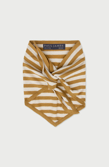 Yellow Organic Cotton Linen Striped Mini Neckerchief By Paul James