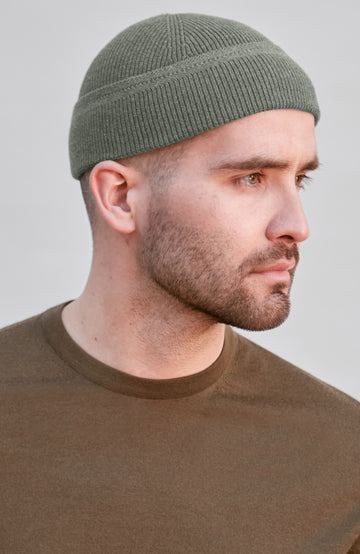 green mens fisherman beanie by Paul James