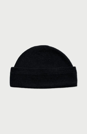 Black Lightweight Cotton Fisherman Beanie By Paul James
