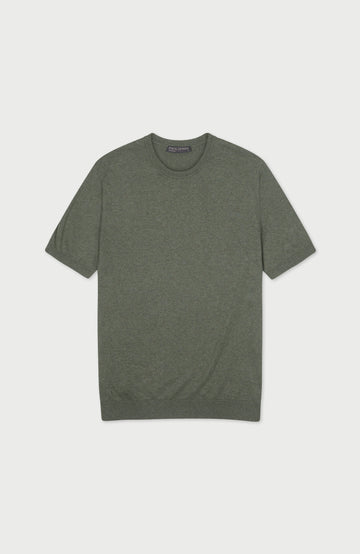 Green Mens Cotton Short Sleeve Jumper By Paul James