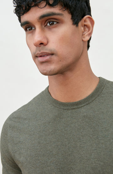 Green Mens Cotton Short Sleeve Jumper By Paul James