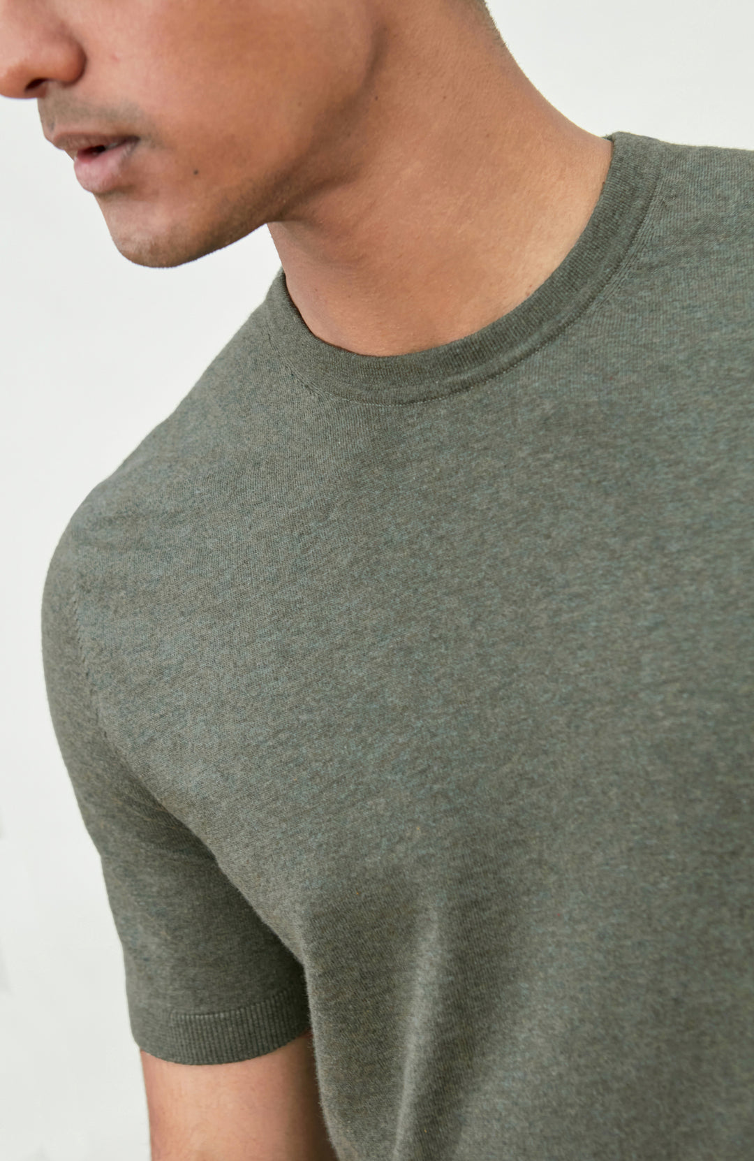 Green Mens Cotton Short Sleeve Jumper By Paul James