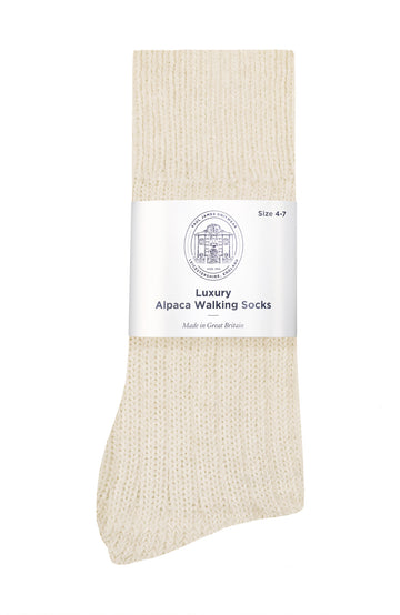 cream alpaca walking sock