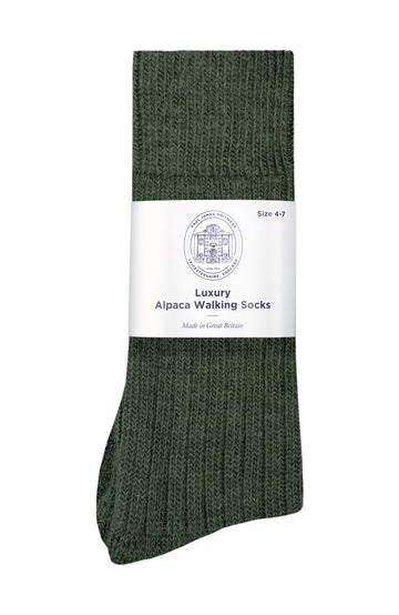 green alpaca walking sock