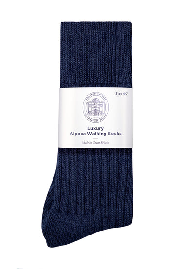 navy alpaca walking sock