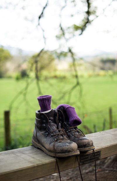 Wandersocken mit Alpaka-Kissensohle